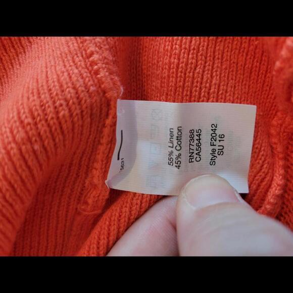 J Crew XXS orange lightweight crewneck sweater. OSU! - Picture 4 of 5